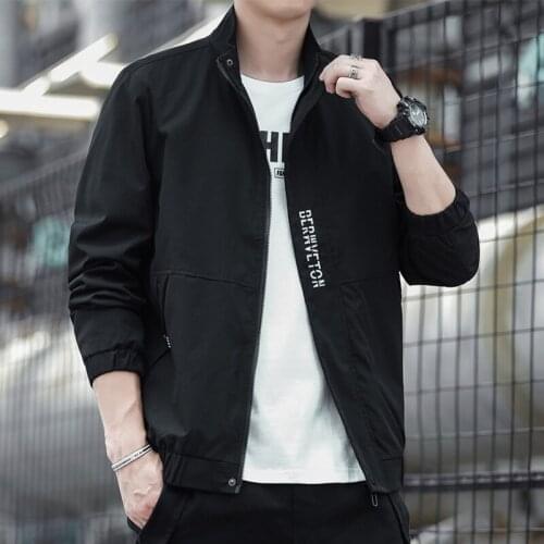 Autumn & Winter New Korean Arrival Simple Black Plus Size Loose Casual Stand-up Collar All-match Men Jacket Tide Free Shipping