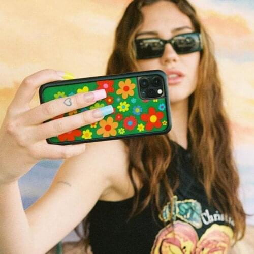 Bloom flowers PC+TPU Phone Cover Case for IPhone 6 6S 7 8 Plus X Xs XR 11 12 Mini Pro Max Silicone Fundas HYPC010