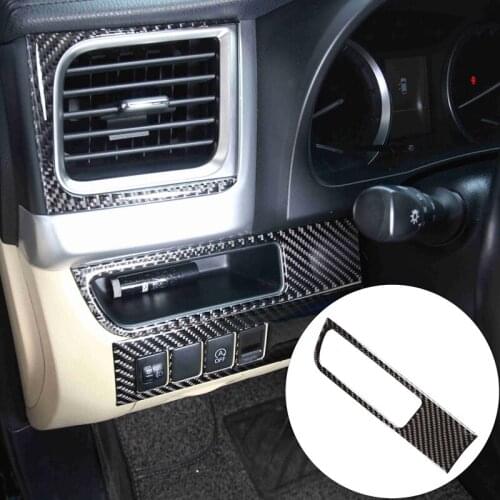 Carbon Fiber ABS Left Driver Side Card Slot Panel Cover Trim Decoration Stickers for Toyota Highlander 2015-2018