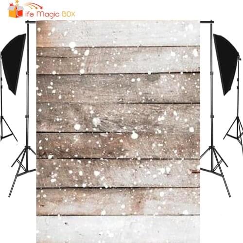 Snowflake Wood Board Photography Backdrops 5X7FT Vinyl Floor Photo Background Vintage Birthday Portrait Photo Studio Props