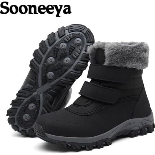 Sooneeya Outdoor Waterproof Cotton Shoes Woman Skidproof Warm Ankle Boots Women Wedges Platform Plush Shoes Ladies Botas Mujer