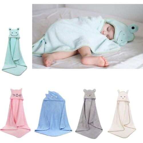 1Pc Baby Poncho Bath Towel Velvet 90*90cm Fleece Hood Infant Towels Blanket Newborn Baby Hooded Towel Infant Babies Spa