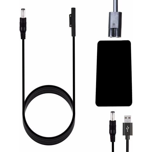 5.5*2.5mm DC Plug Charger Adapter Charging Cable Cord For Microsoft Surface Pro 3 4 Tablet PC 120cm Black Cables Au06 19