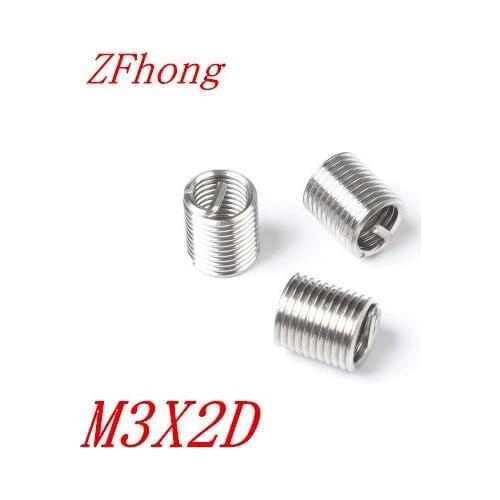 50pcs M3 M3*2D stainless steel wire thread insert
