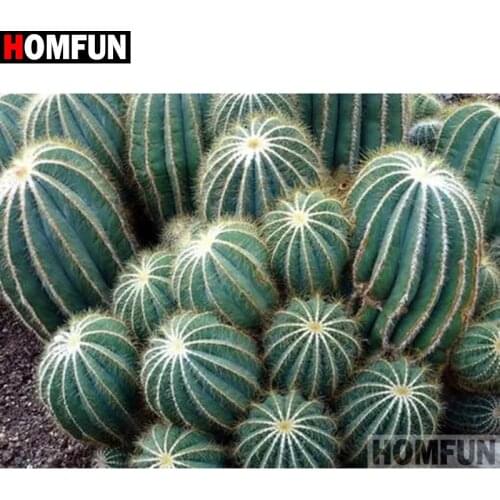 HOMFUN Full Square/Round Drill 5D DIY Diamond Painting "Cactus landscape" 3D Diamond Embroidery Cross Stitch Home Decor A19597