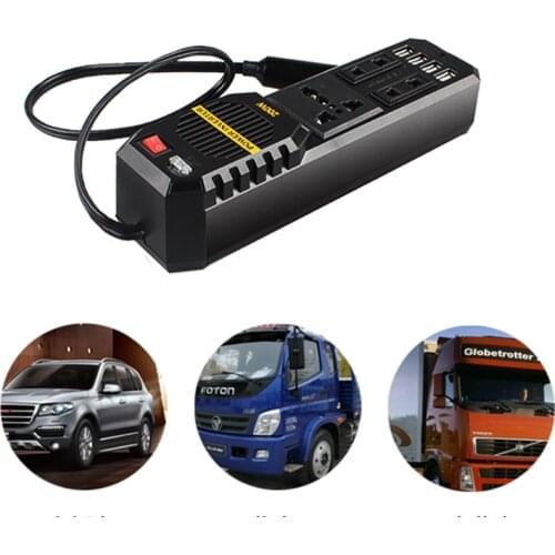 200W Car 4 Port USB 12V DC to AC 220V Vehicle Power Inverter Adapter Converter
