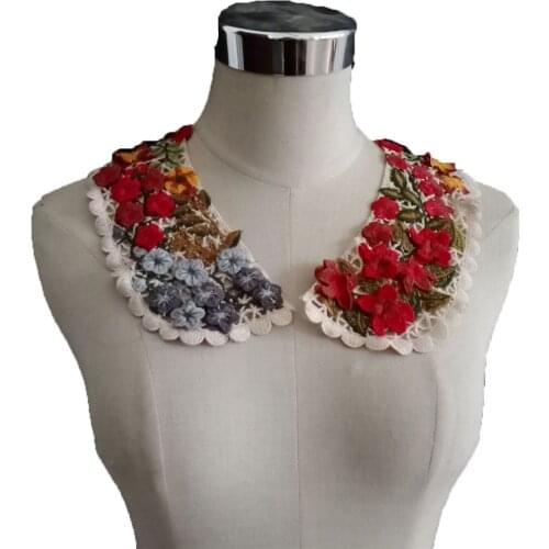 Delicate Hollow Lace Collar Embroidery Lace Fabric DIY Applique Lace Collar Decoration Clothes Neckline Sewing Accessories