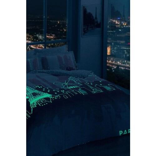 Glow Couple Personality Duvet cover set-Paris Dirty Pink