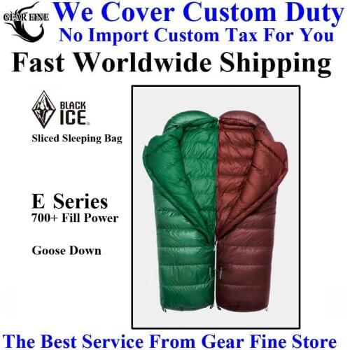 Black Ice Retangular Envelope Style Splicing Spliced Splicable Winter Camping Sleeping Bag