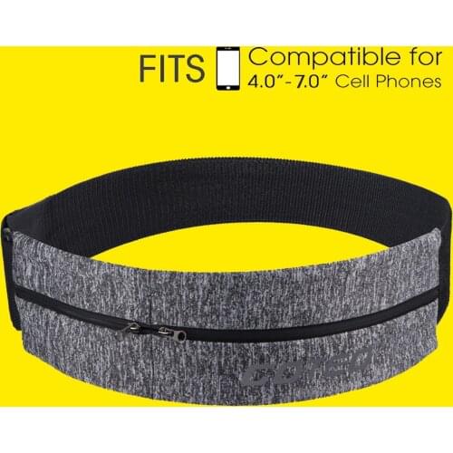 Elastic Waistband Sport Bag Double Zipper Pocket Waist Bag Running Yoga Gym Waist Belt Pack Mobile Phone Wasit Wallet