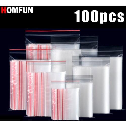 HOMFUN 100pcs/lot 5D DIY Diamond Painting Tools Plastic Self Adhesive Bags Drills Glued Stone Storage Sealing Bag Craft Supplies