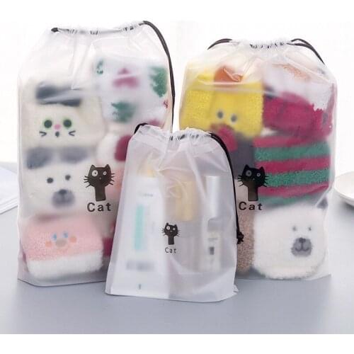 3 Pcs Travel Storage Bag Drawstring Portable Sorting Pack Travel Makeup Case Zipper Makeup Bath Organizer Storage