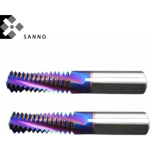 Tungsten steel nano coating thread end mills cnc full tooth M2 - M24 external internal threading milling cutter