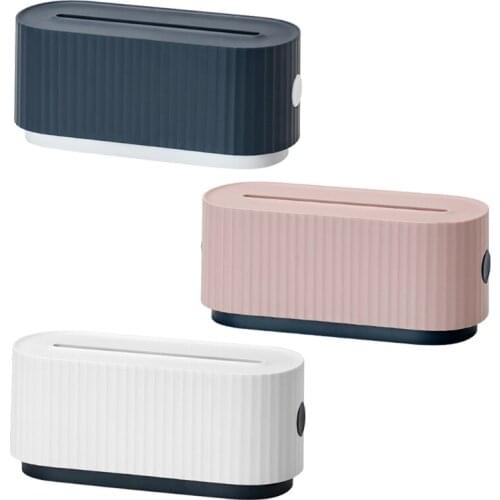 94PF Cable Management Box with Phone Holder Power Socket Strip Cover Wires Organizer