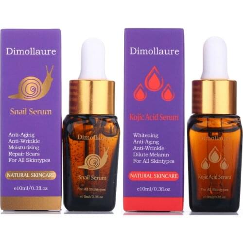 Dimollaure Kojic Acid+Snail Serum removal pigment sunburn Melanin Face Cream Moisturizing Whitening Anti-Aging snail essence