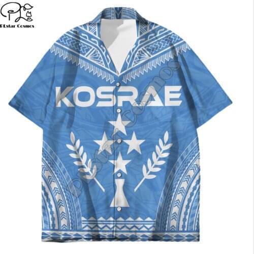 PLstar Cosmos Polynesia Kosrae Summer Beach Fashion Short Sleeve 3d Print Men‘s Hawaiian Shirts Harajuku Tee Casual Clothing K2