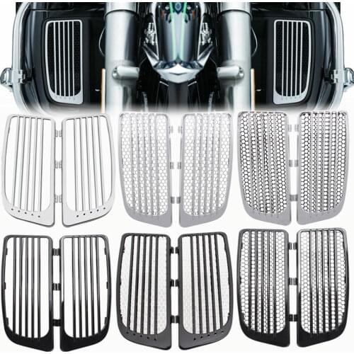 Motorcycle Chrome/ Black Radiator Grill For Harley 14-20 Touring Electra Street Glide Road King Twin Cooled Models FLHTKSE FLHTK
