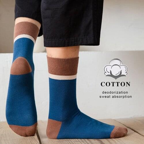 2021 New Japanese Korea style Mens Cotton Socks 5 Pairs High Quality Breathable Casual Happy Business Tube Socks For Man Sox