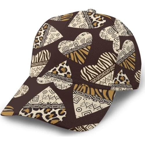 CINESSD 2020 New Baseball Cap Fishing Caps Men Outdoor Hunting Hat Hiking Hat Stylish African Leapord Heart Background