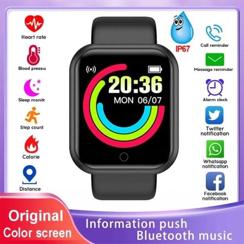 2021 New Y68s Smart Watch Men Women Digital Watches Bluetooth Fitness Tracker D20s Smartwatch Electronic Clock for Huawei Xiaomi