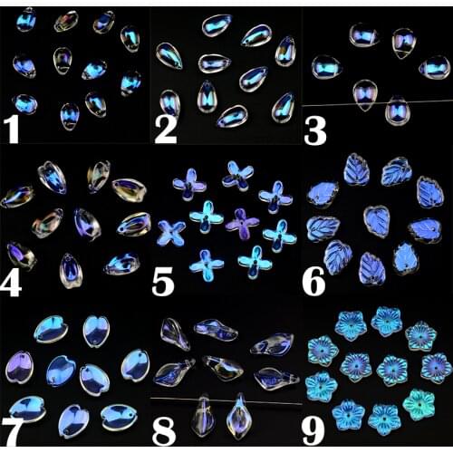 Orchid Colored Glass Beads Glaze Color Transparent Jewelry Accessories Handicrafts Decoration Necklace Bracelet Handmade DIY