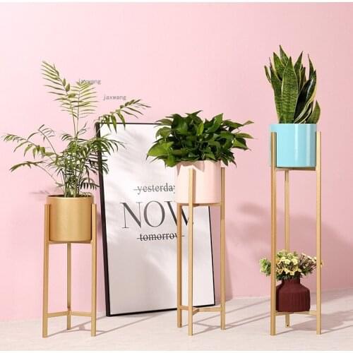 Nordic Apartment Dormitory Flower Stand Decoration Modern Living Room Sofa Plant Rack for Home Furniture Hotel Floor Plant Shelf