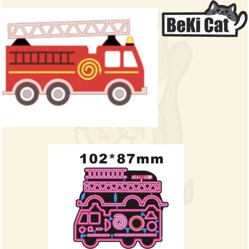 Fire truck cutting die file Original Stencils for DIY Scrapbooking photo album Decorative DIY Paper Cards