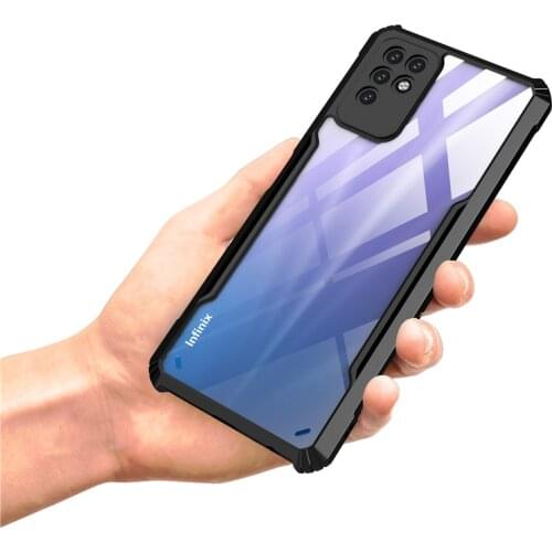Transparent Acrylic Armor Shockproof Case For Infinix Note 10 Zero 8 8i Hot 10i 10s 8 9 10 Play TPU Bumper Protective Back Cover
