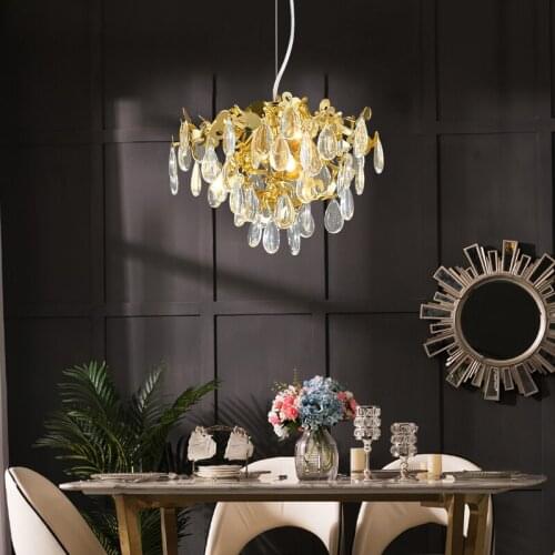Modern Crystal Led Chandelier Living Room Ceiling Decorate Hanging Light Luxury Villa Bedroom Restaurant Interior Decor Lighting