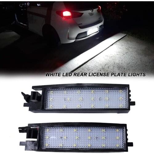2pcs LED rear number license plate lights for Toyota RAV4 Corolla Yaris Camry Solara Avalon Auris car styling accessory