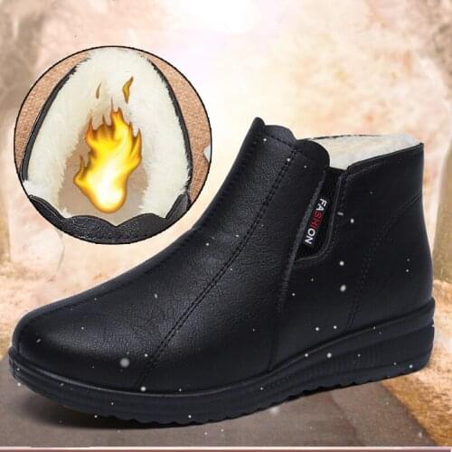 Size 41 Winter Boots Women 2021 New Soft Bottom Winter Warm Plush Non-slip Female Snow Booties Fashion Casual Flat Cotton Shoes