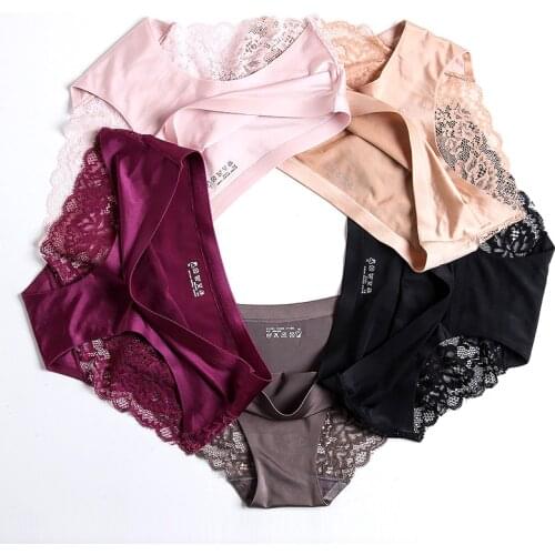 Seamless Solid Color Cotton Womens Pantys Lace Sexy Panties Hollow Out Woman Briefs Ladies Underpants Girls Lingeries