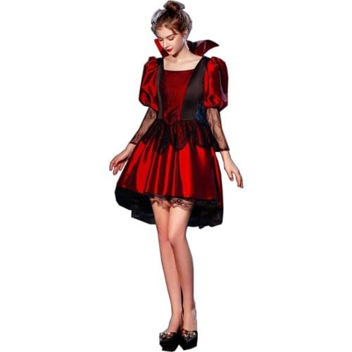 Womens court dress Halloween role-playing short stand collar dress masquerade Victorian dress