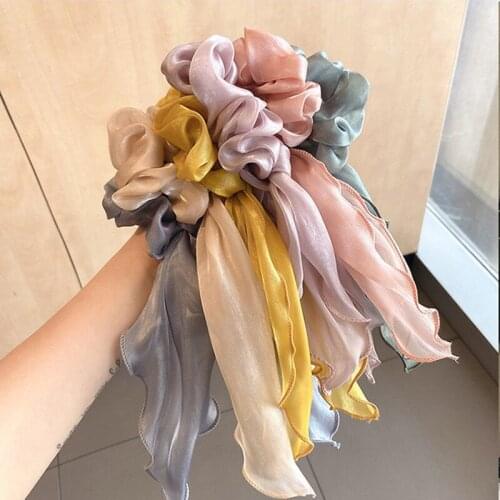 1PC Hair Scrunchies Hair Scarf Women Fashion Ribbon Bow Hairbands Streamers Hair Rope Hoop Ties Holder Ponytail Hair Accessories