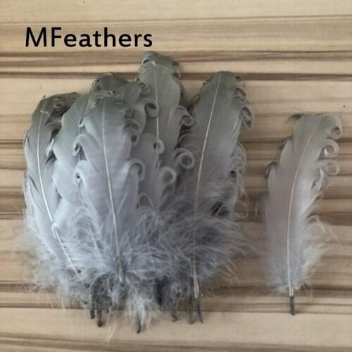 100 Pcs Light Grey Curly Goose Feathers 13-20 CM/5-8inch Carnival Wedding Halloween Christmas Wedding Costumes Decorative