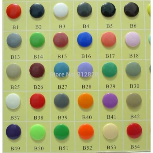1000 Sets 5 Color Mix Glossy Round KAM Snap Buttons 60 Colors Available in Stock