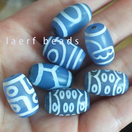 12x20mm DZI beads blue Tibet agate stone Oval Shape loose Beads 1pcs