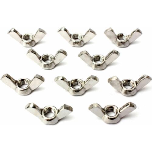 1-10PCS Stainless Steel M3 M4 M5 M6 M8 M10 M12 304 Stainless Steel Hand Tighten Nut Butterfly Nuts Wing Nuts