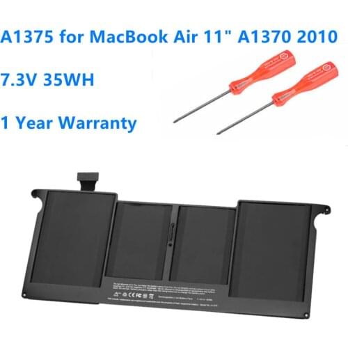 A1375 Laptop Battery for Apple MacBook Air 11" A1370 2010 year Replace A1375 7.3V 37WH