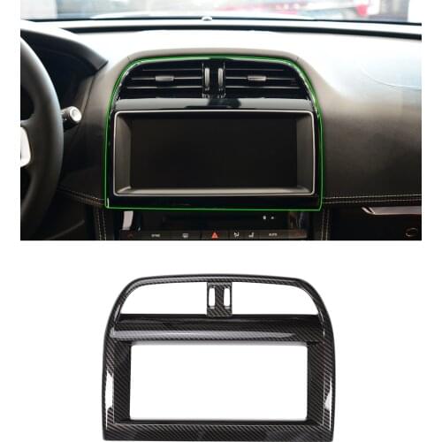 Carbon Fiber ABS Car Interior Navigation Screen Frame Trim For Jaguar XE XEL F-Pace f pace X761 Auto Accessories Styling
