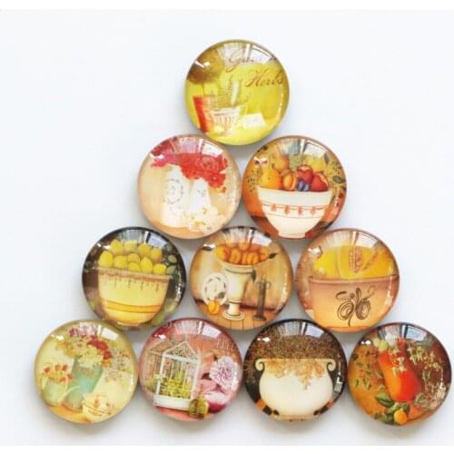 Free shipping (10pcs/lot) Retro Crystal Glass Fridge Magnet Kawaii Round Magnetic Message sticker Home Decor kids gift