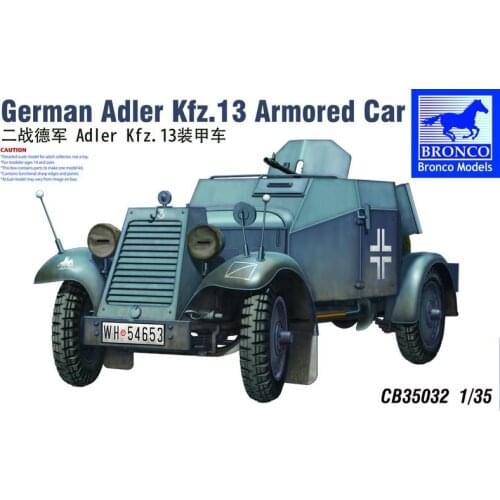 BRONCO CB35032 1/35 German Adler Kfz.13 Armoured Car - Scale Model Kit