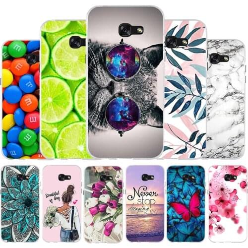 Phone Case for Samsung Galaxy A5 2017 Case Cover Flower Soft Silicone Covers for Samsung A5 2017 A520 F 5.2 inch Anime Bumper
