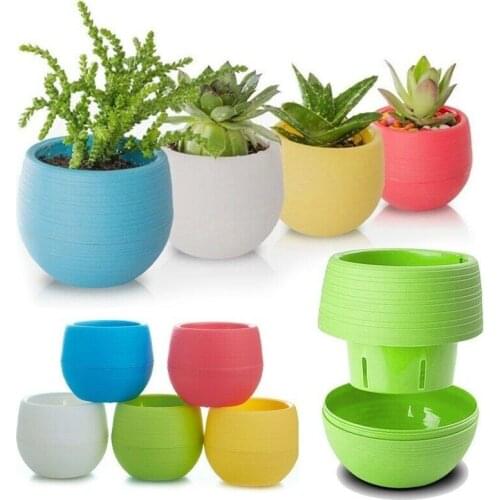 7*7cm Wholesale Colorful Round Plastic Flower Pots Flowerpot Garden Unbreakable Plastic Nursery Pots for Succulent plants