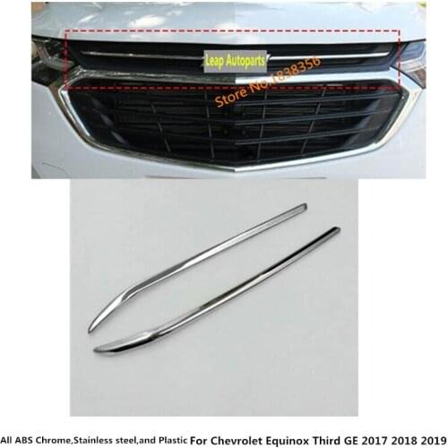 For Chevrolet Equinox Third GE 2017 2018 2019 2020 Car Protect Detector ABS Chrome Trim Front Up Head Grid Grill Grille Panel