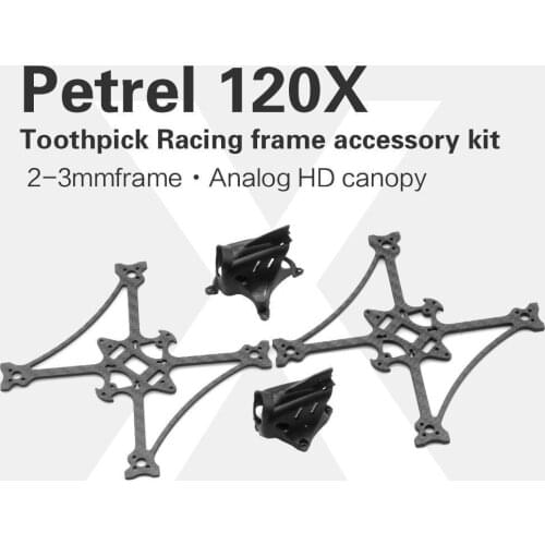 HGLRC Petrel 120X Carbon Fiber 3inch Toothpick FPV Racing Frame 2mm/ 3mm Bottom Plate with Canopy for FPV Racing Freestyle DIY