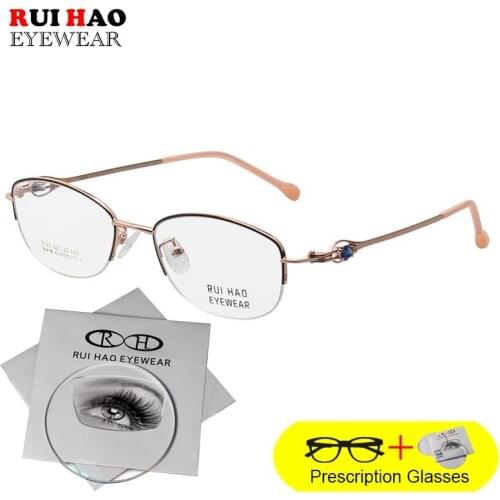 Customize Prescription Glasses Fashion Women Frame Fill Optical Lenses Hyperopia Myopia Progressive Eyeglasses 8020