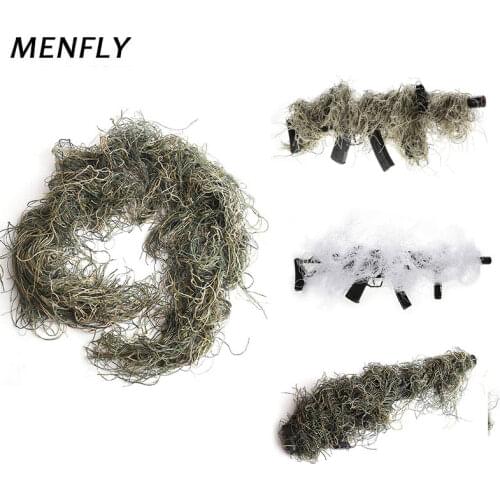 MENFLY Woodland Ghillie Suit Gun Rope Rifle Wrap Cover Camouflage Hunting Accessories Concealment Field CS Tactical Gun Strap