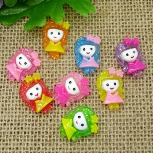 LF 50Pcs Mixed 22x15mm Girl Bling Resin Cabochon Flatback Decoration Crafts Embellishments For Scrapbooking Diy Accessories