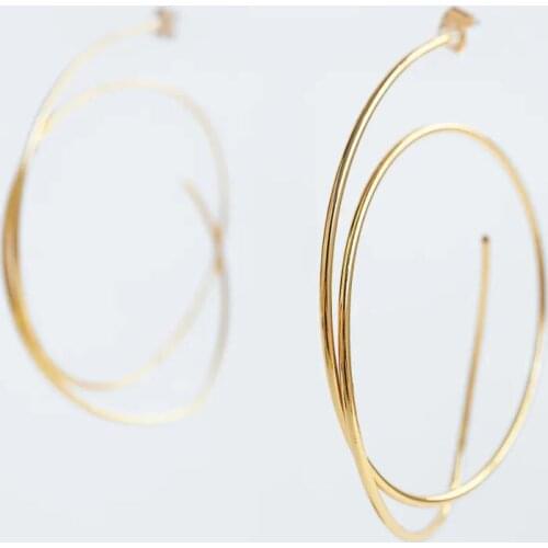 Fashion Simple Gold Asymmetry Circle Drop Earrings Women Hip Hop Punk Party Dangle Earring Jewelry Brand ZA Earrings 2020 New